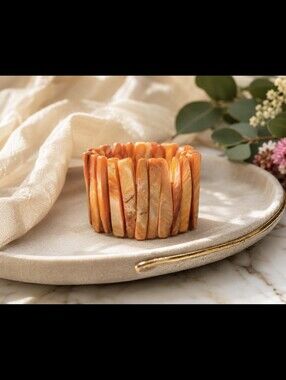 Chunky Orange Shell Bracelet